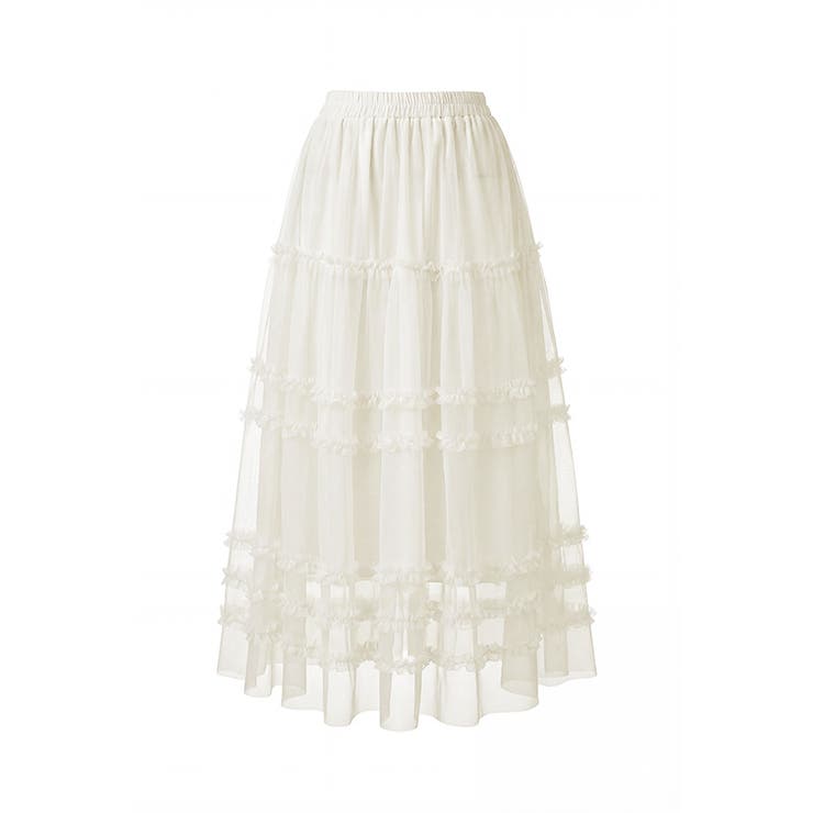 軽やかさで魅せる、ティアードチュールスカート チュールスカート フリル | COCOMOMO | 詳細画像24 