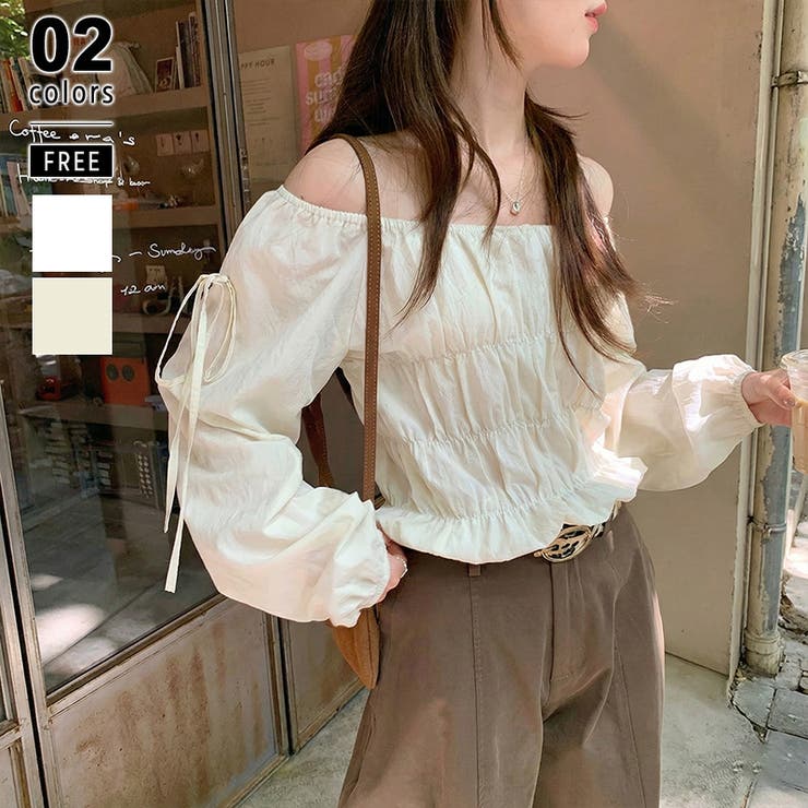 その日の気分で、オフショルにも。2wayオフショルブラウス オフショルダー | COCOMOMO | 詳細画像1 