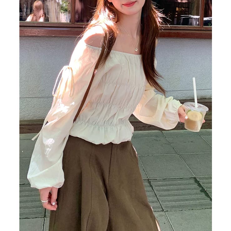 その日の気分で、オフショルにも。2wayオフショルブラウス オフショルダー | COCOMOMO | 詳細画像6 