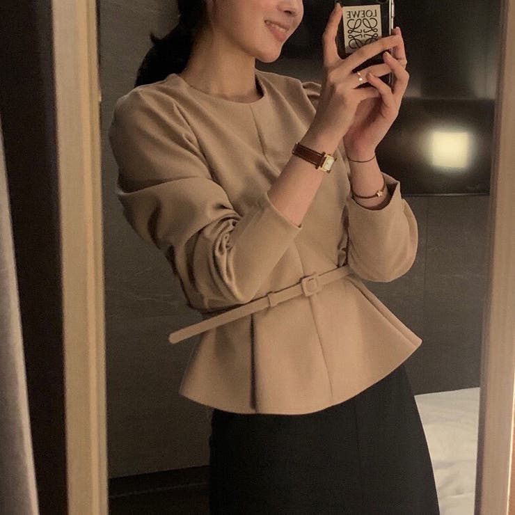 ベルト付きペプラムブラウス ブラウス ペプラムトップス | COCOMOMO | 詳細画像12 