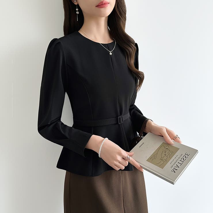 ベルト付きペプラムブラウス ブラウス ペプラムトップス | COCOMOMO | 詳細画像19 