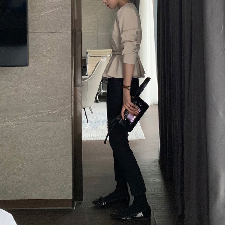 ベルト付きペプラムブラウス ブラウス ペプラムトップス | COCOMOMO | 詳細画像6 