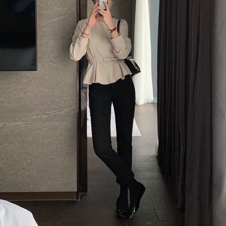 ベルト付きペプラムブラウス ブラウス ペプラムトップス | COCOMOMO | 詳細画像7 