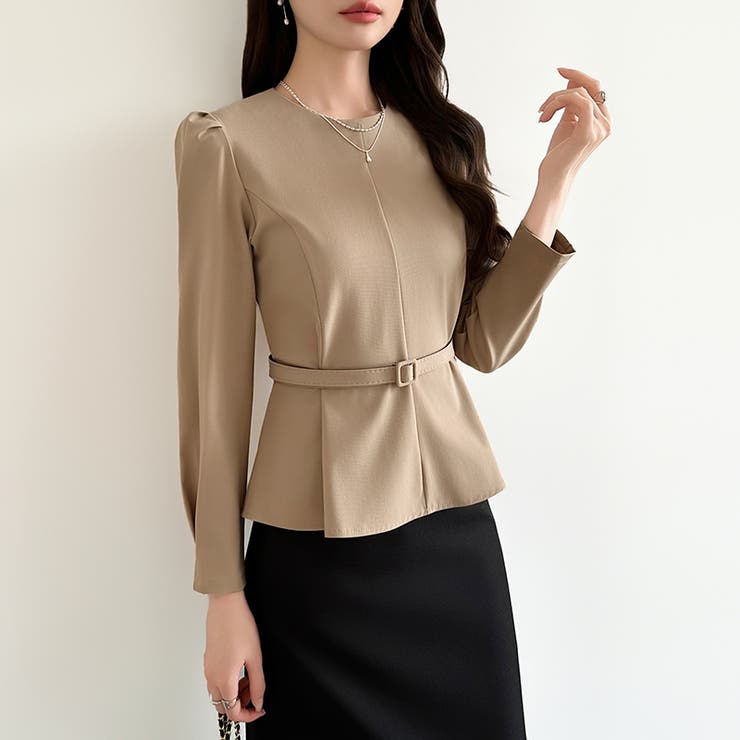 ベルト付きペプラムブラウス ブラウス ペプラムトップス | COCOMOMO | 詳細画像23 