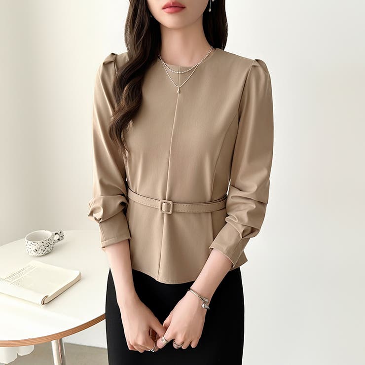 ベルト付きペプラムブラウス ブラウス ペプラムトップス | COCOMOMO | 詳細画像26 