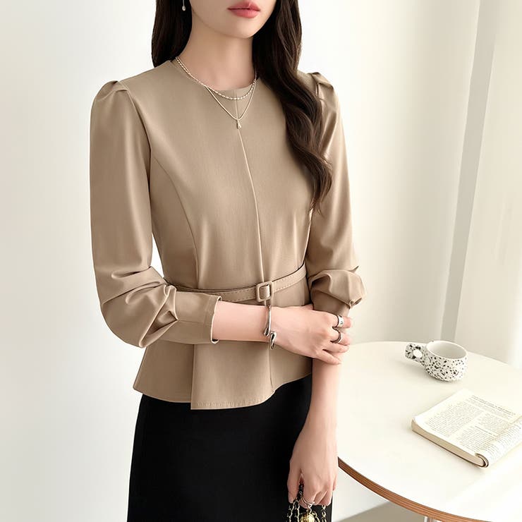 ベルト付きペプラムブラウス ブラウス ペプラムトップス | COCOMOMO | 詳細画像27 