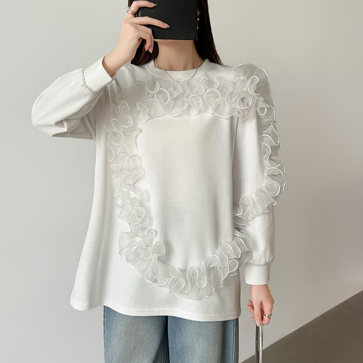 着るだけで華やぐチュールフリルトップス チュール フリル | COCOMOMO | 詳細画像12 