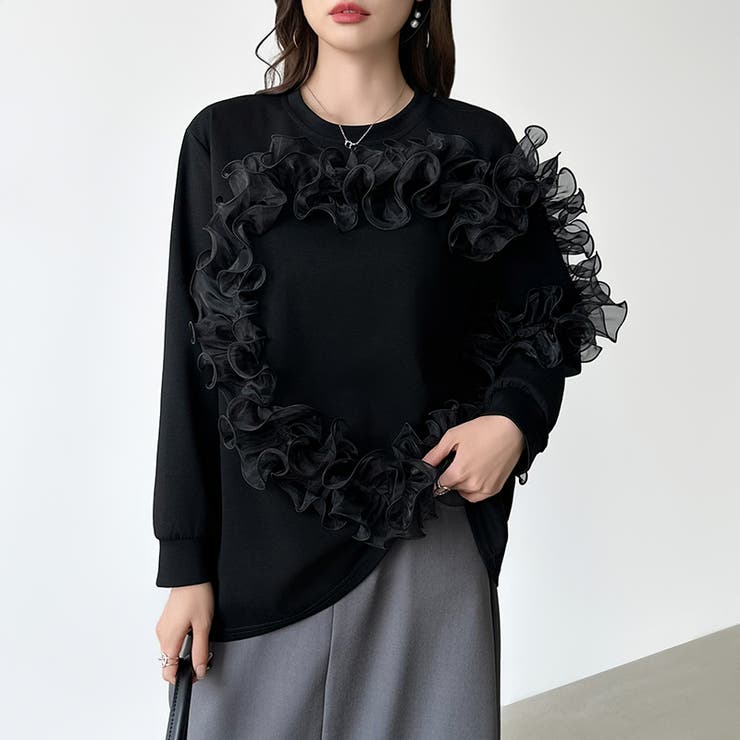 着るだけで華やぐチュールフリルトップス チュール フリル | COCOMOMO | 詳細画像1 