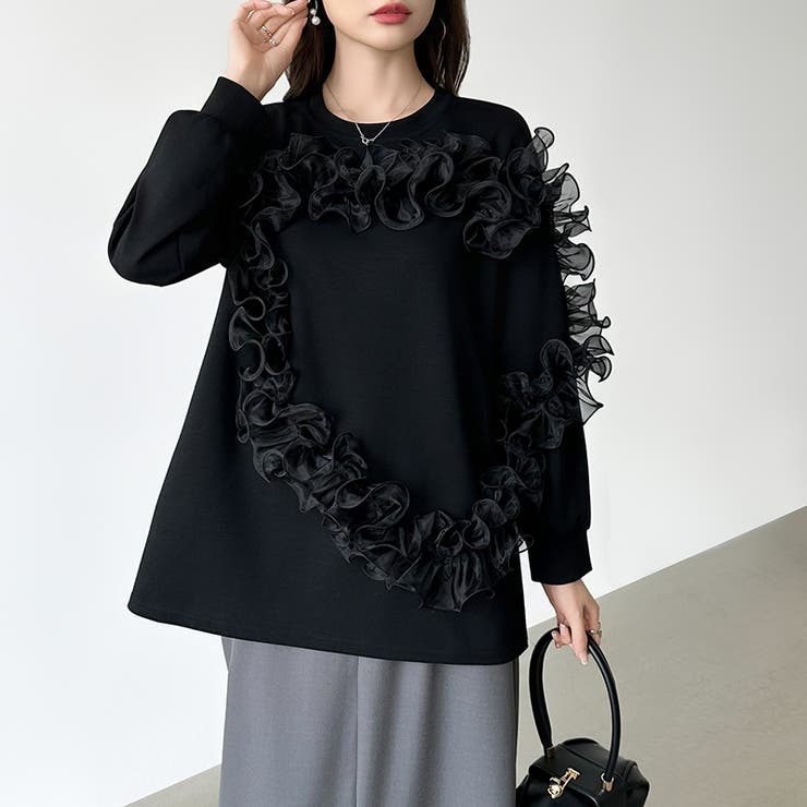 着るだけで華やぐチュールフリルトップス チュール フリル | COCOMOMO | 詳細画像2 