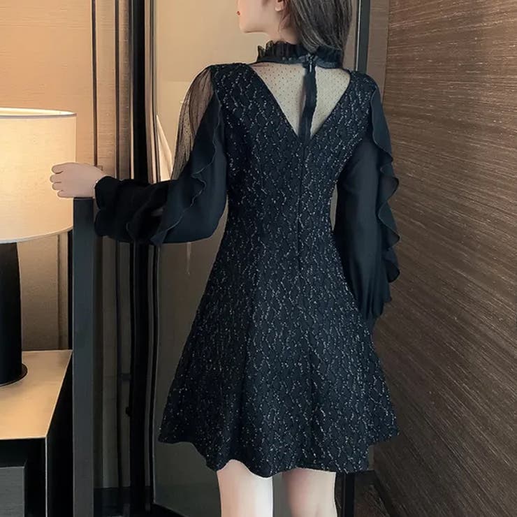 視線を集めるちょい甘×ちょい色気 パーティードレス ミニドレス | COCOMOMO | 詳細画像6 