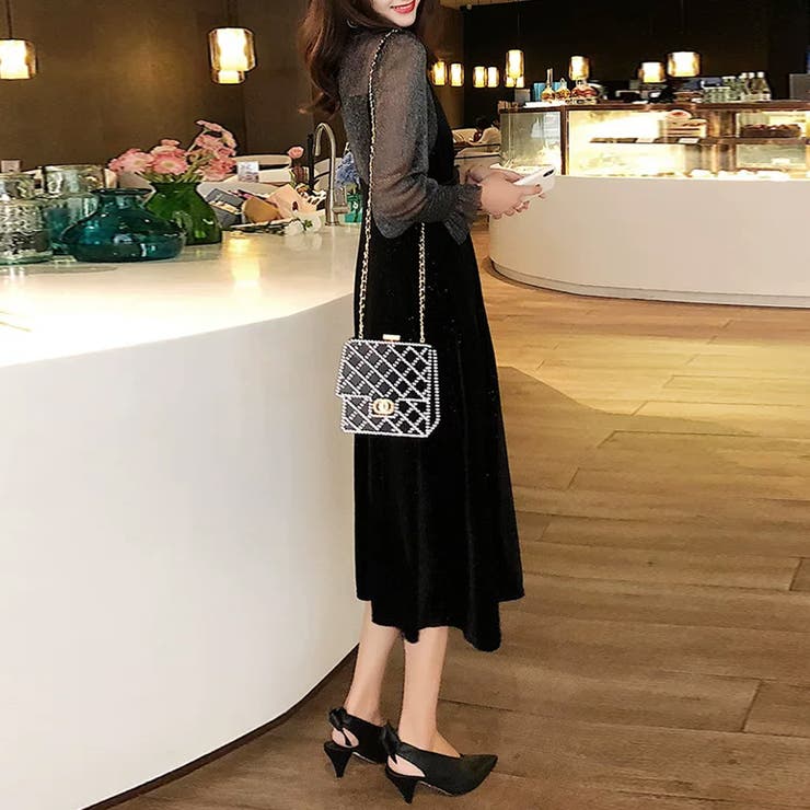 ラメシアーセットアップベロアドレス パーティードレス ベロアワンピース | COCOMOMO | 詳細画像11 