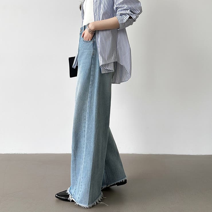 シルエットで魅せるカーブバレルデニム デニムパンツ カーブパンツ | COCOMOMO | 詳細画像12 