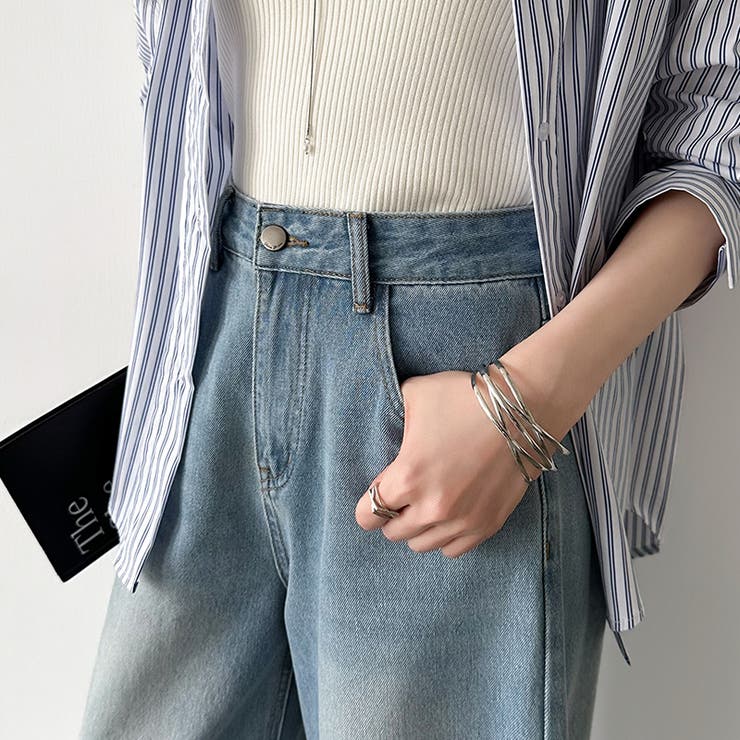 シルエットで魅せるカーブバレルデニム デニムパンツ カーブパンツ | COCOMOMO | 詳細画像15 