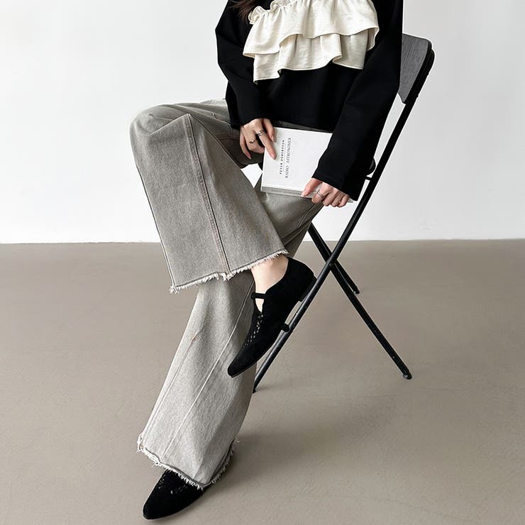 シルエットで魅せるカーブバレルデニム デニムパンツ カーブパンツ | COCOMOMO | 詳細画像22 