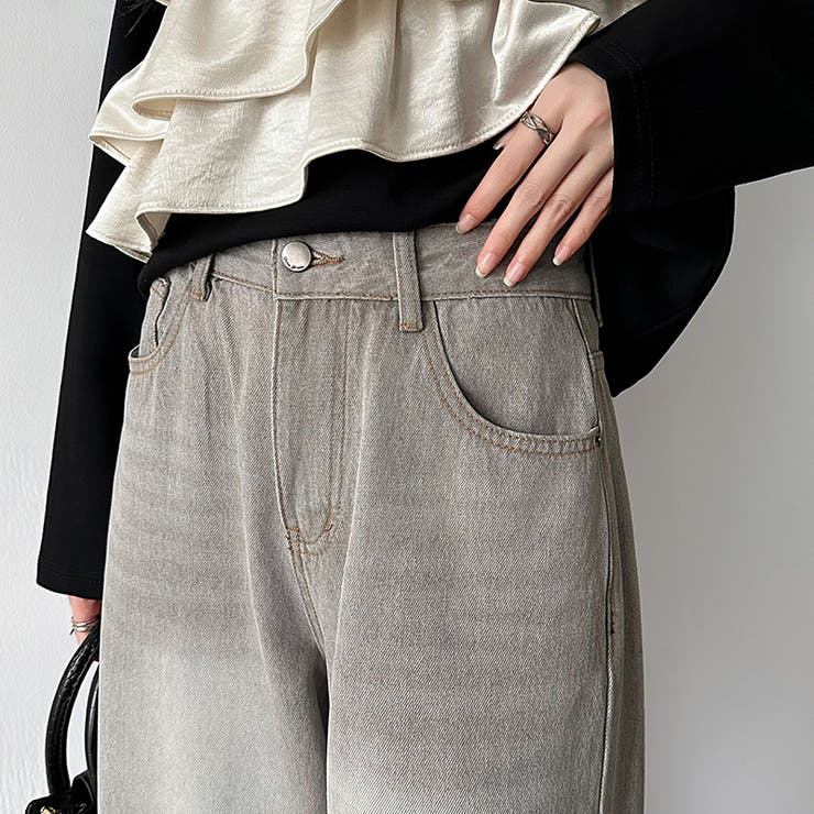 シルエットで魅せるカーブバレルデニム デニムパンツ カーブパンツ | COCOMOMO | 詳細画像23 