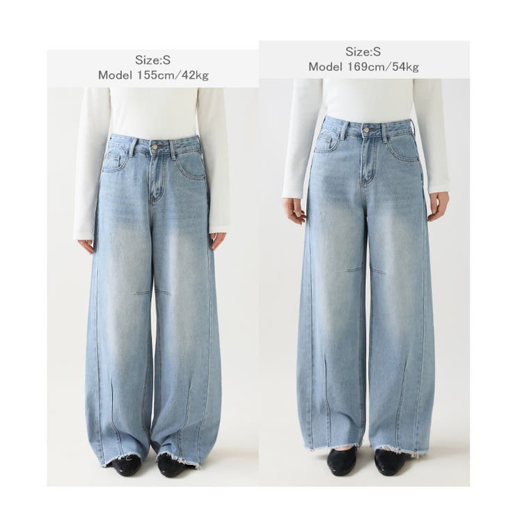 シルエットで魅せるカーブバレルデニム デニムパンツ カーブパンツ | COCOMOMO | 詳細画像29 