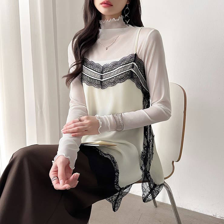 レースで更新、今どきレイヤード。 レースキャミソール レーストップス | COCOMOMO | 詳細画像10 