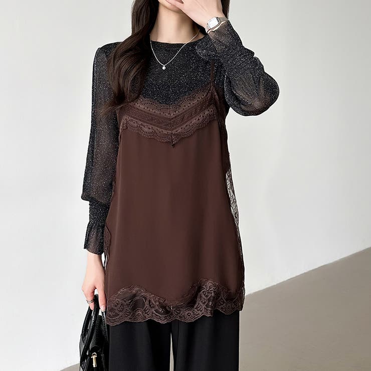 レースで更新、今どきレイヤード。 レースキャミソール レーストップス | COCOMOMO | 詳細画像11 