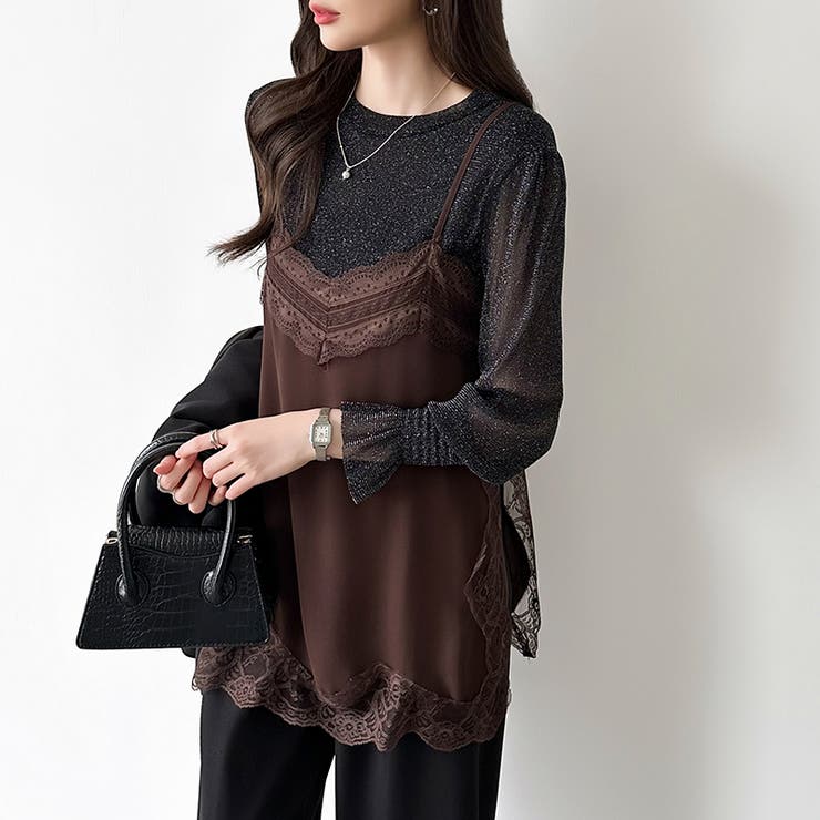 レースで更新、今どきレイヤード。 レースキャミソール レーストップス | COCOMOMO | 詳細画像12 