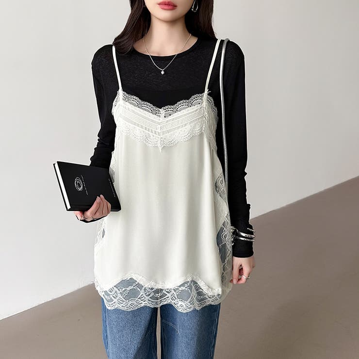 レースで更新、今どきレイヤード。 レースキャミソール レーストップス | COCOMOMO | 詳細画像20 