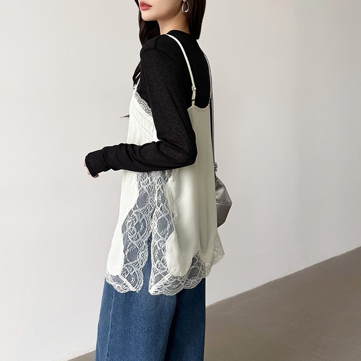 レースで更新、今どきレイヤード。 レースキャミソール レーストップス | COCOMOMO | 詳細画像22 