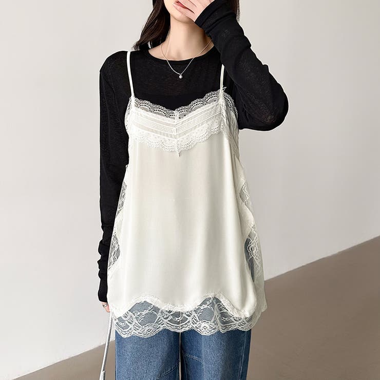 レースで更新、今どきレイヤード。 レースキャミソール レーストップス | COCOMOMO | 詳細画像23 