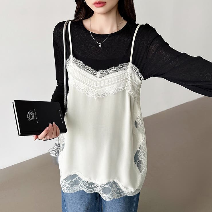 レースで更新、今どきレイヤード。 レースキャミソール レーストップス | COCOMOMO | 詳細画像26 