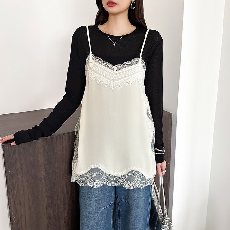 レースで更新、今どきレイヤード。 レースキャミソール レーストップス | COCOMOMO | 詳細画像28 