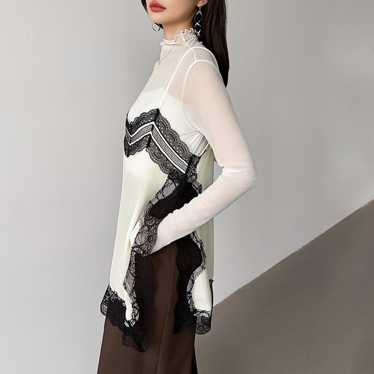 レースで更新、今どきレイヤード。 レースキャミソール レーストップス | COCOMOMO | 詳細画像3 