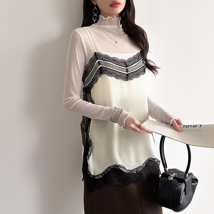 レースで更新、今どきレイヤード。 レースキャミソール レーストップス | COCOMOMO | 詳細画像5 