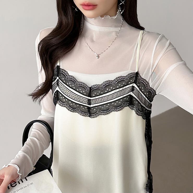 レースで更新、今どきレイヤード。 レースキャミソール レーストップス | COCOMOMO | 詳細画像8 