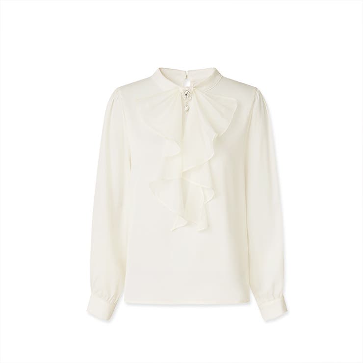 1枚で華やぐビジュー付きブラウス フリルブラウス ボウタイ | COCOMOMO | 詳細画像24 