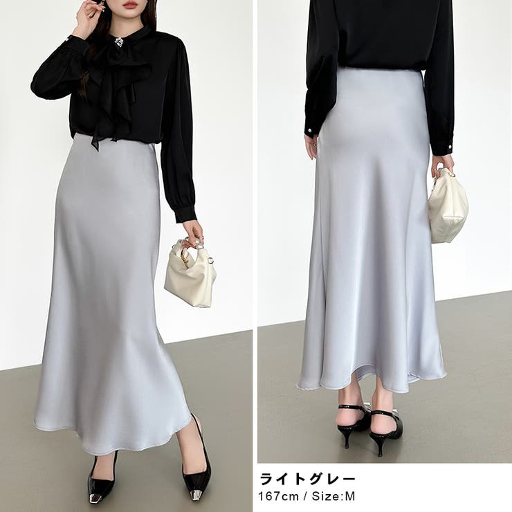 艶と落ち感でオンオフ映える。サテンマーメイドスカート サテンスカート マーメイド… | COCOMOMO | 詳細画像16 