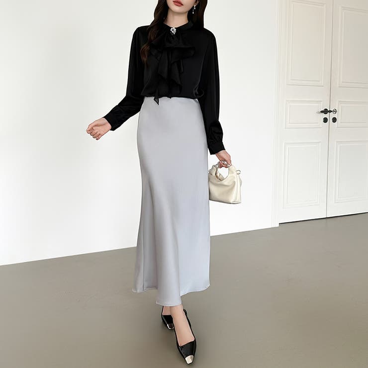 艶と落ち感でオンオフ映える。サテンマーメイドスカート サテンスカート マーメイド… | COCOMOMO | 詳細画像17 