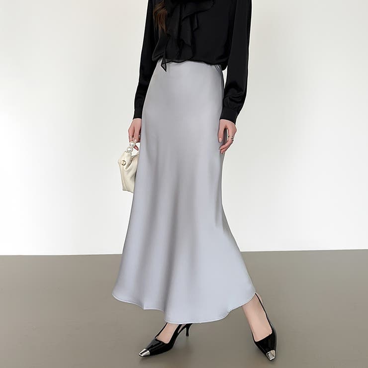 艶と落ち感でオンオフ映える。サテンマーメイドスカート サテンスカート マーメイド… | COCOMOMO | 詳細画像18 