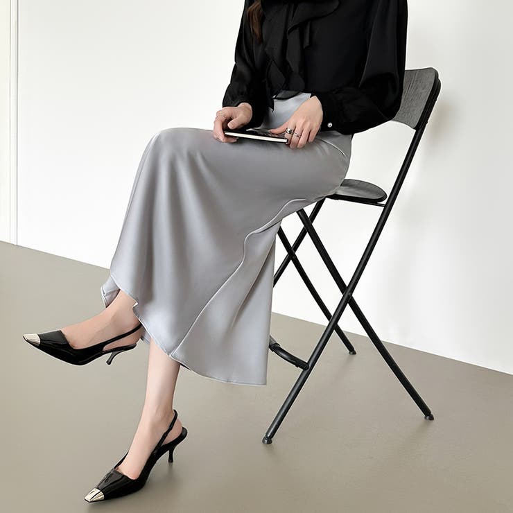 艶と落ち感でオンオフ映える。サテンマーメイドスカート サテンスカート マーメイド… | COCOMOMO | 詳細画像19 