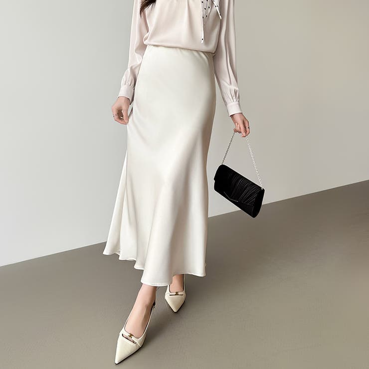 艶と落ち感でオンオフ映える。サテンマーメイドスカート サテンスカート マーメイド… | COCOMOMO | 詳細画像21 