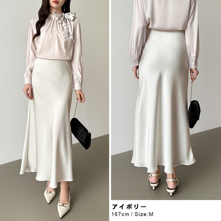 艶と落ち感でオンオフ映える。サテンマーメイドスカート サテンスカート マーメイド… | COCOMOMO | 詳細画像25 