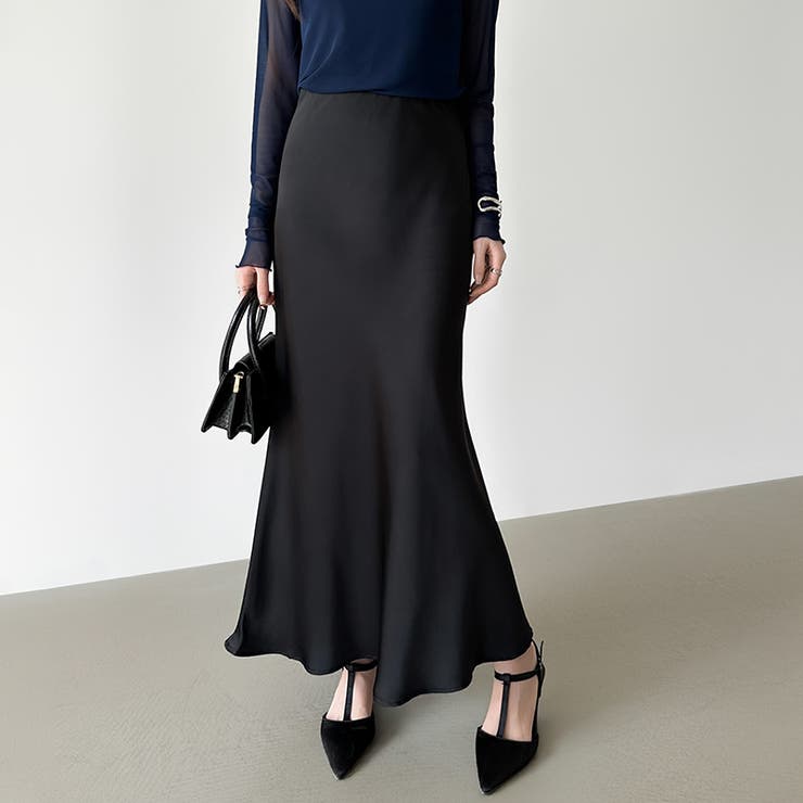 艶と落ち感でオンオフ映える。サテンマーメイドスカート サテンスカート マーメイド… | COCOMOMO | 詳細画像30 