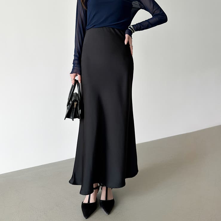 艶と落ち感でオンオフ映える。サテンマーメイドスカート サテンスカート マーメイド… | COCOMOMO | 詳細画像31 