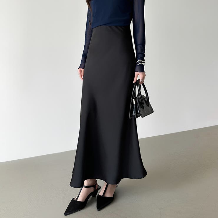 艶と落ち感でオンオフ映える。サテンマーメイドスカート サテンスカート マーメイド… | COCOMOMO | 詳細画像32 