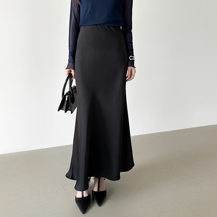 艶と落ち感でオンオフ映える。サテンマーメイドスカート サテンスカート マーメイド… | COCOMOMO | 詳細画像33 