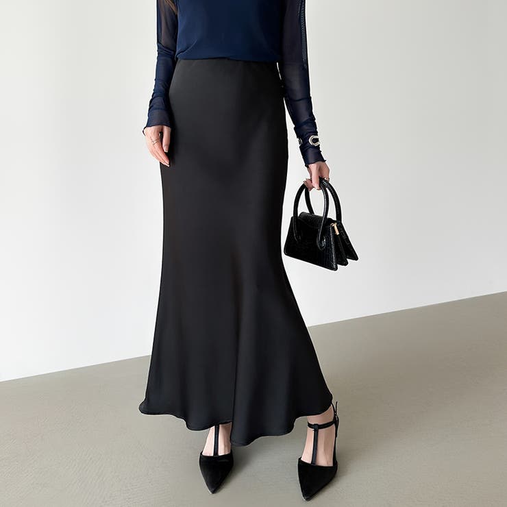 艶と落ち感でオンオフ映える。サテンマーメイドスカート サテンスカート マーメイド… | COCOMOMO | 詳細画像35 