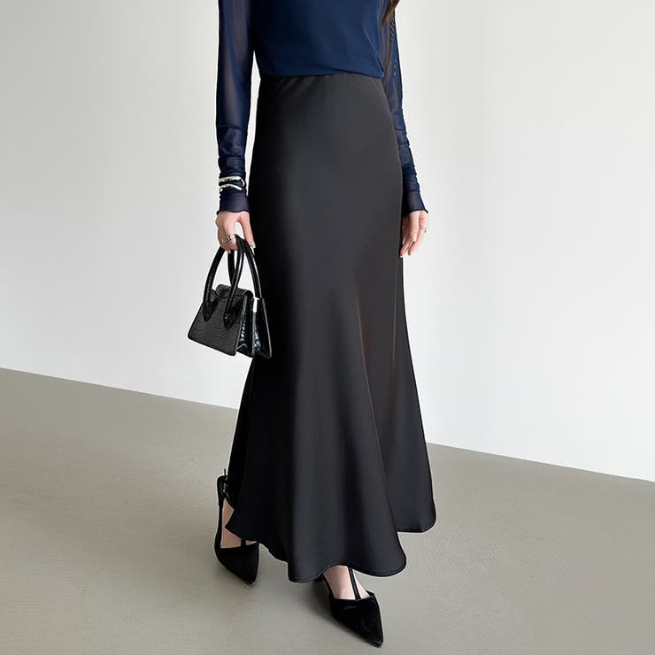 艶と落ち感でオンオフ映える。サテンマーメイドスカート サテンスカート マーメイド… | COCOMOMO | 詳細画像36 