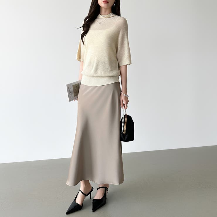 艶と落ち感でオンオフ映える。サテンマーメイドスカート サテンスカート マーメイド… | COCOMOMO | 詳細画像5 