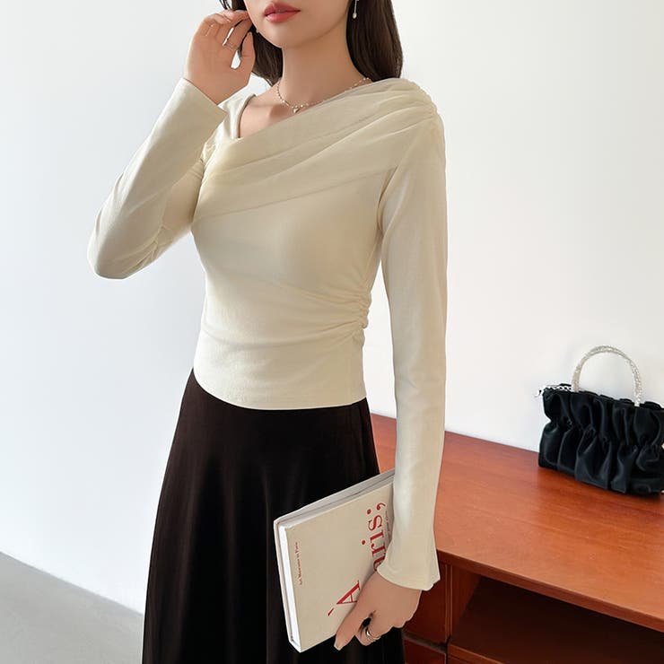 気分で変える2wayデザイン。チュールドレープトップス ワンショルトップス アシ… | COCOMOMO | 詳細画像22 