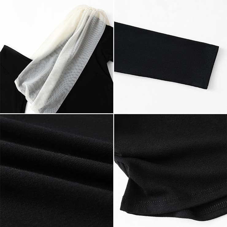 気分で変える2wayデザイン。チュールドレープトップス ワンショルトップス アシ… | COCOMOMO | 詳細画像25 