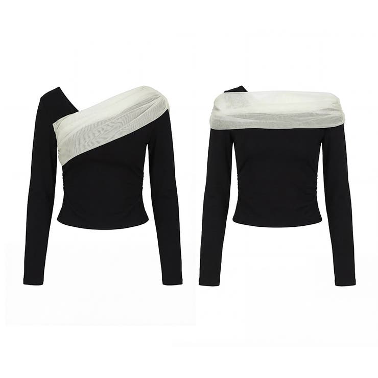 気分で変える2wayデザイン。チュールドレープトップス ワンショルトップス アシ… | COCOMOMO | 詳細画像28 