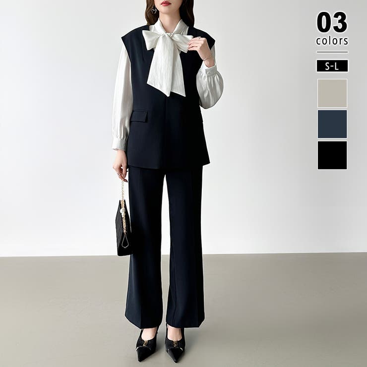 ネイビー | フォーマルを更新する、ジレセットアップ セットアップ セレモニー | COCOMOMO