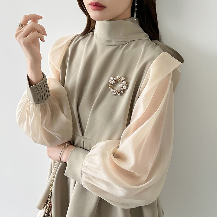 華やぎシフォン袖の美脚パンツスーツ セットアップ セレモニー | COCOMOMO | 詳細画像19 